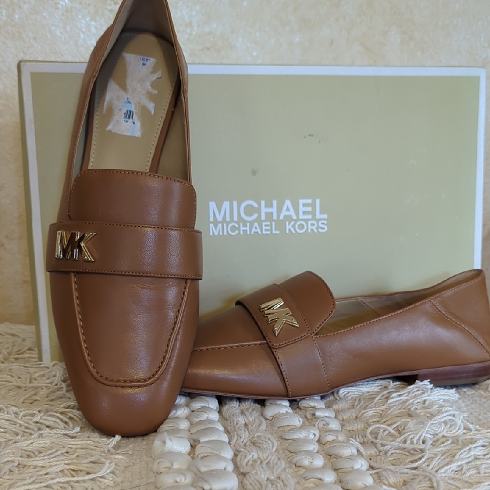 Michael Kors NEW Leather Loafers 8.5 Bwn